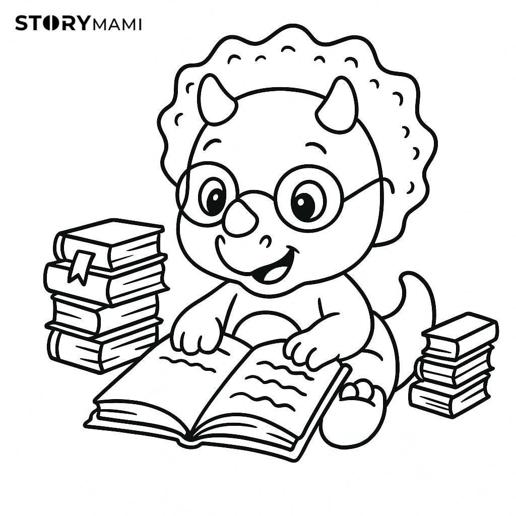 三角龍看書
